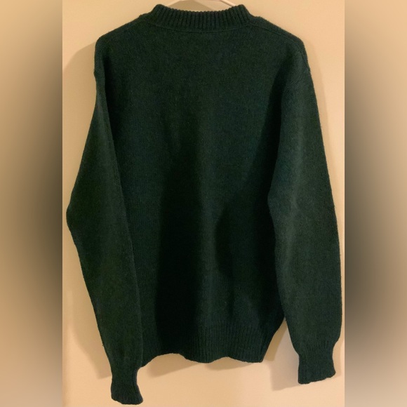 LL Bean vintage dark Green wool Sweater Size Large 85% wool Made in USA - Picture 3 of 5